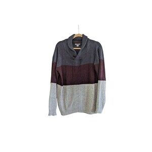 Method Mens Sweater Color Block Shawl Collar Size XXL NWOT